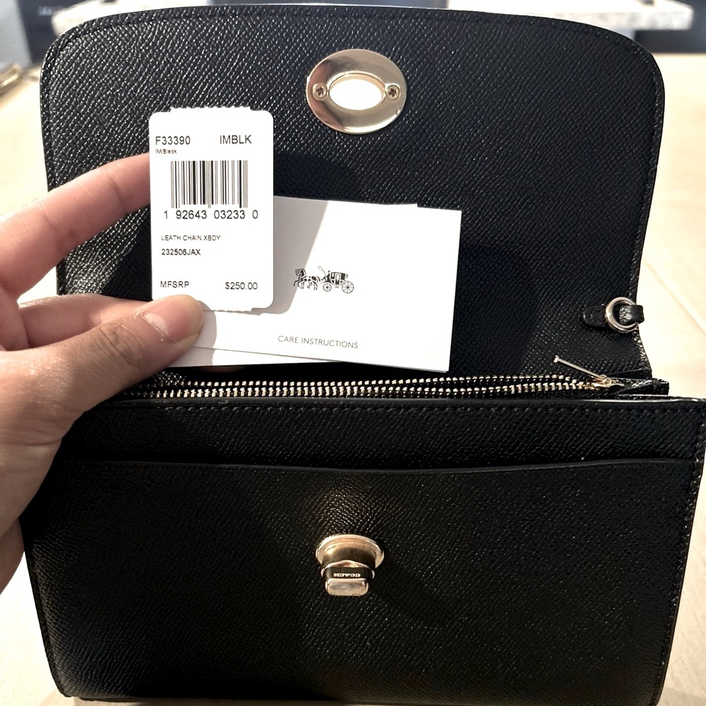 Coach black chain bag